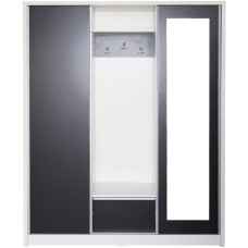 Cuier David Max Alb cu Gri, 153 x 38 x 194 cm